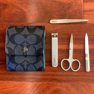 Coach grooming kit with signature canvas case